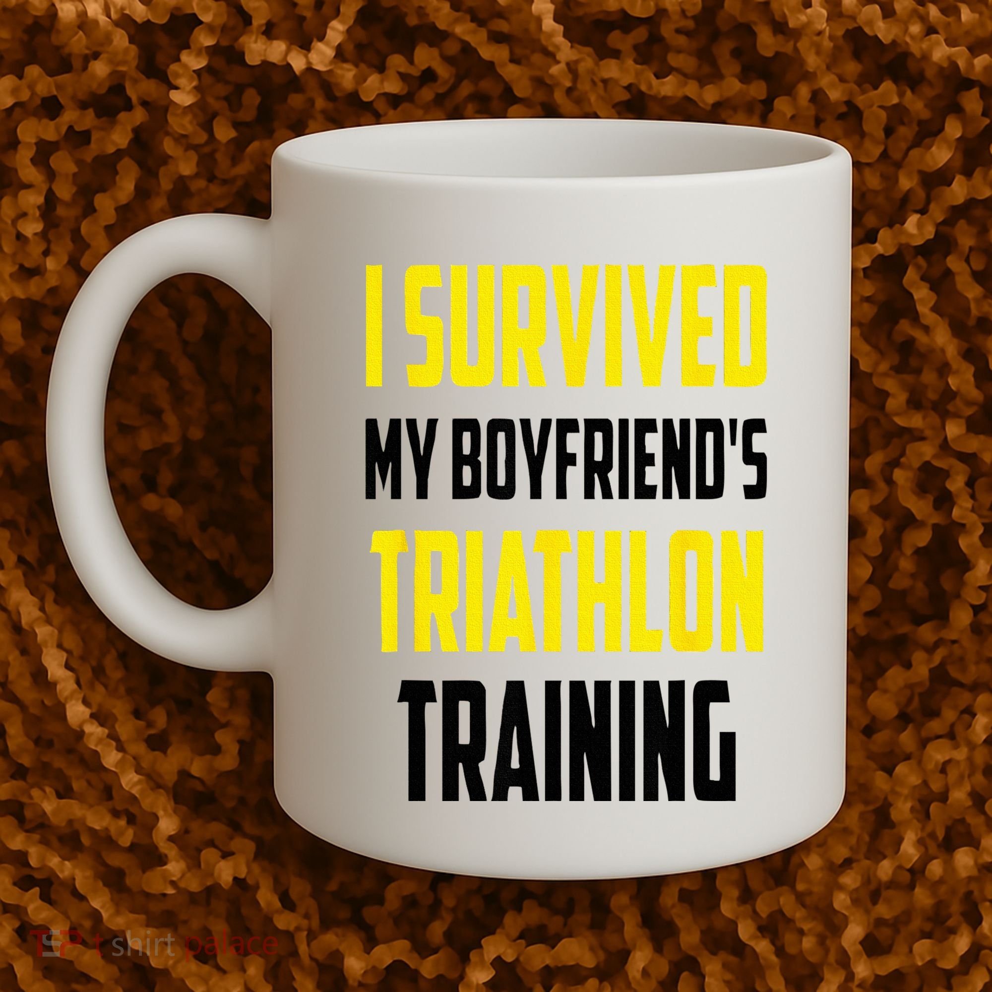 I Survived My BoyfriendS Triathlon Training Triathlete Coffee Mug