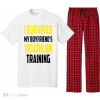 I Survived My BoyfriendS Triathlon Training Triathlete Pajama Set thumb 0
