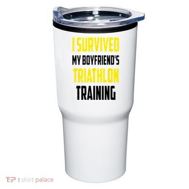 I Survived My BoyfriendS Triathlon Training Triathlete Tumbler