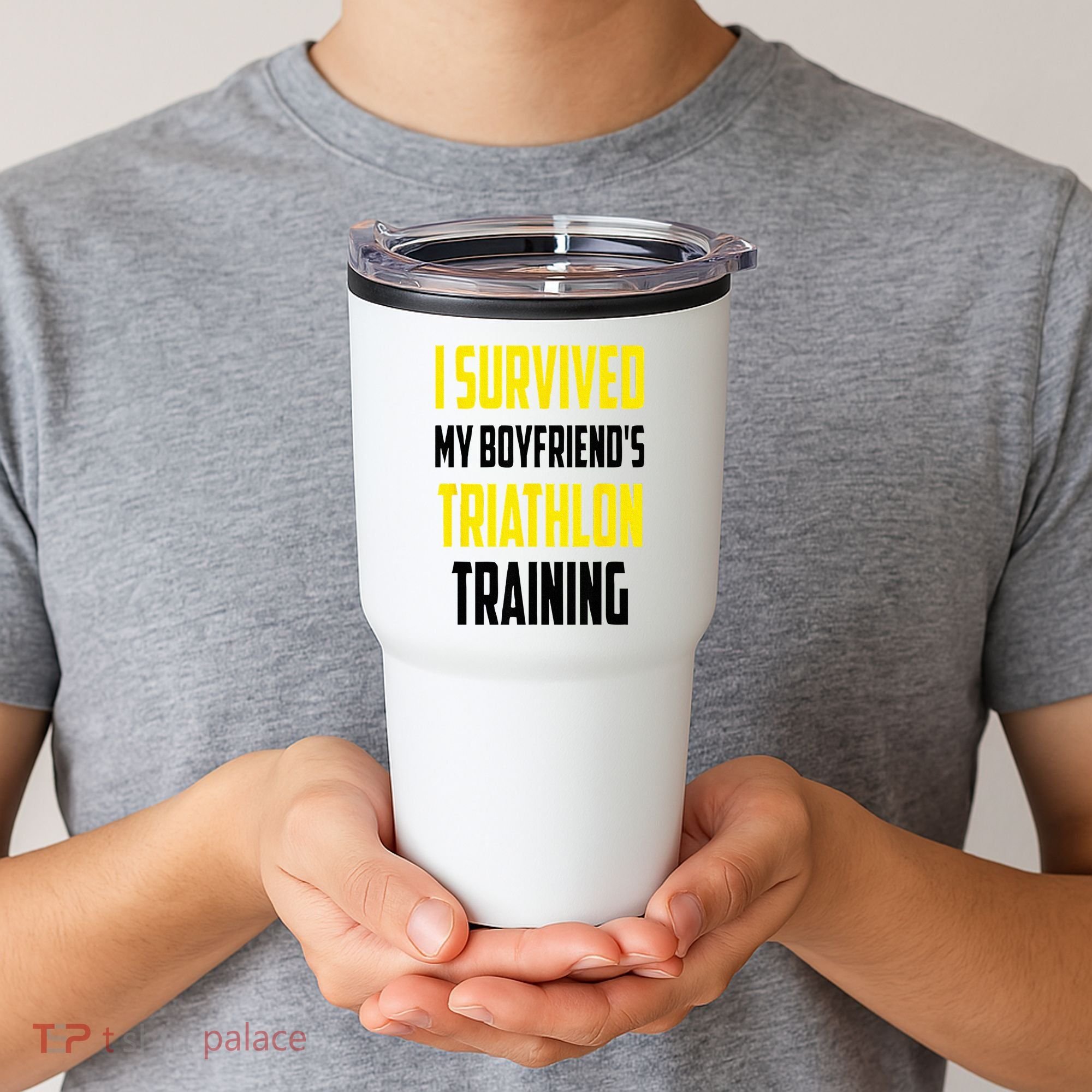 I Survived My BoyfriendS Triathlon Training Triathlete Tumbler