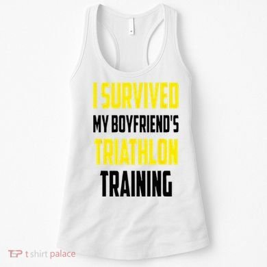 I Survived My BoyfriendS Triathlon Training Triathlete Women's Tank Top