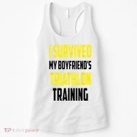 I Survived My BoyfriendS Triathlon Training Triathlete Women's Tank Top thumb 0