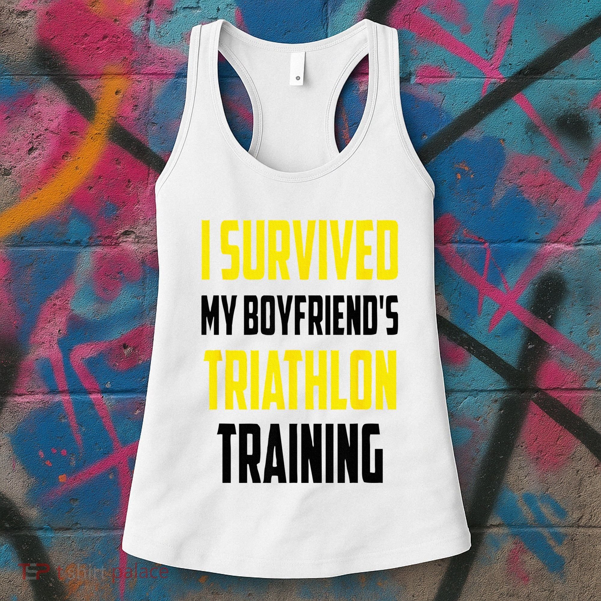 I Survived My BoyfriendS Triathlon Training Triathlete Women's Tank Top
