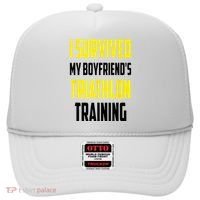 I Survived My BoyfriendS Triathlon Training Triathlete Hat thumb 0