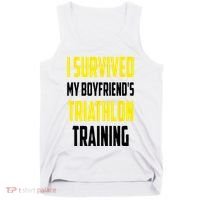 I Survived My BoyfriendS Triathlon Training Triathlete Tank Top thumb 0