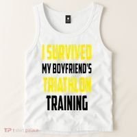 I Survived My BoyfriendS Triathlon Training Triathlete Tank Top thumb 2