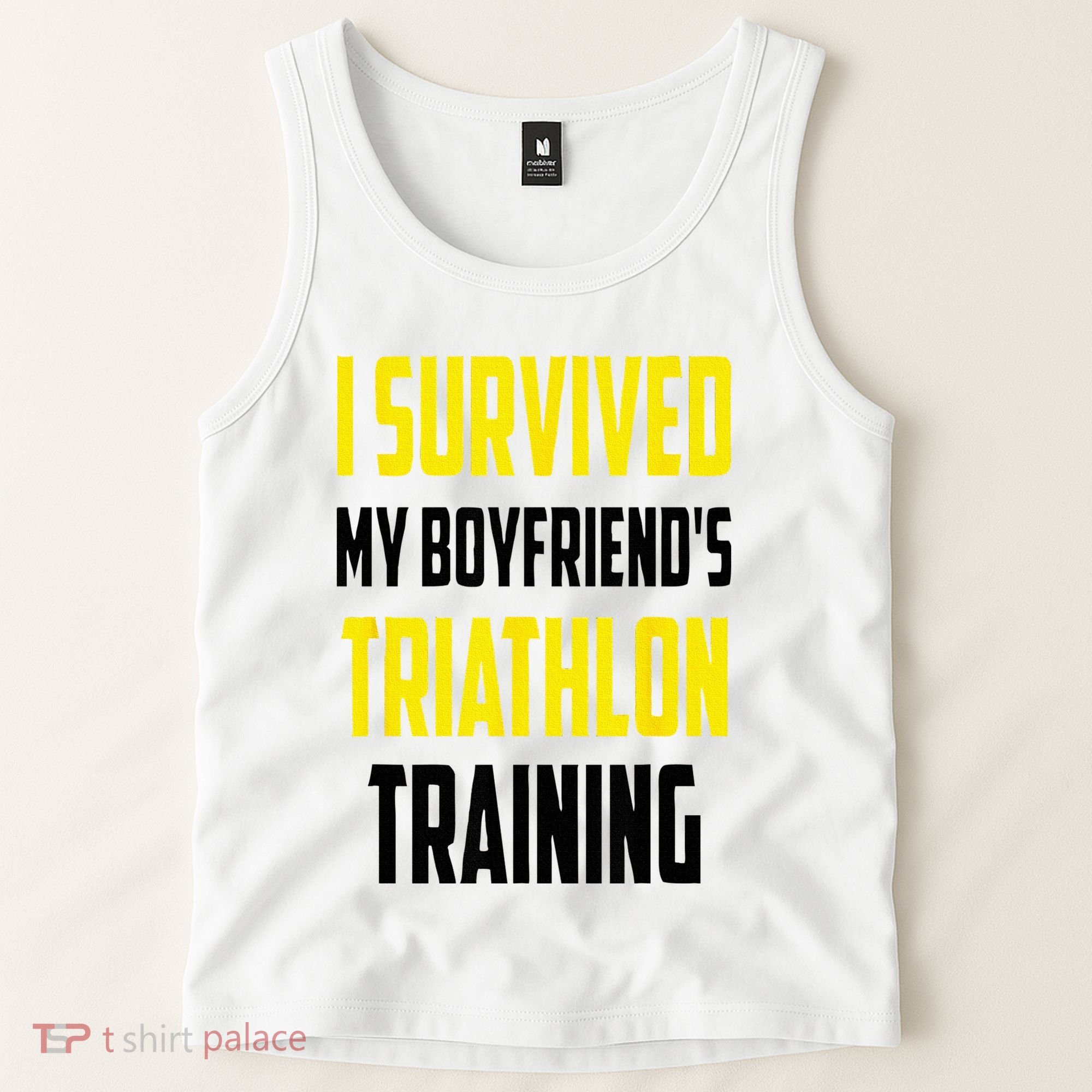 I Survived My BoyfriendS Triathlon Training Triathlete Tank Top
