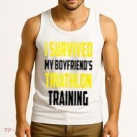 I Survived My BoyfriendS Triathlon Training Triathlete Tank Top thumb 3