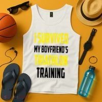 I Survived My BoyfriendS Triathlon Training Triathlete Tank Top thumb 4