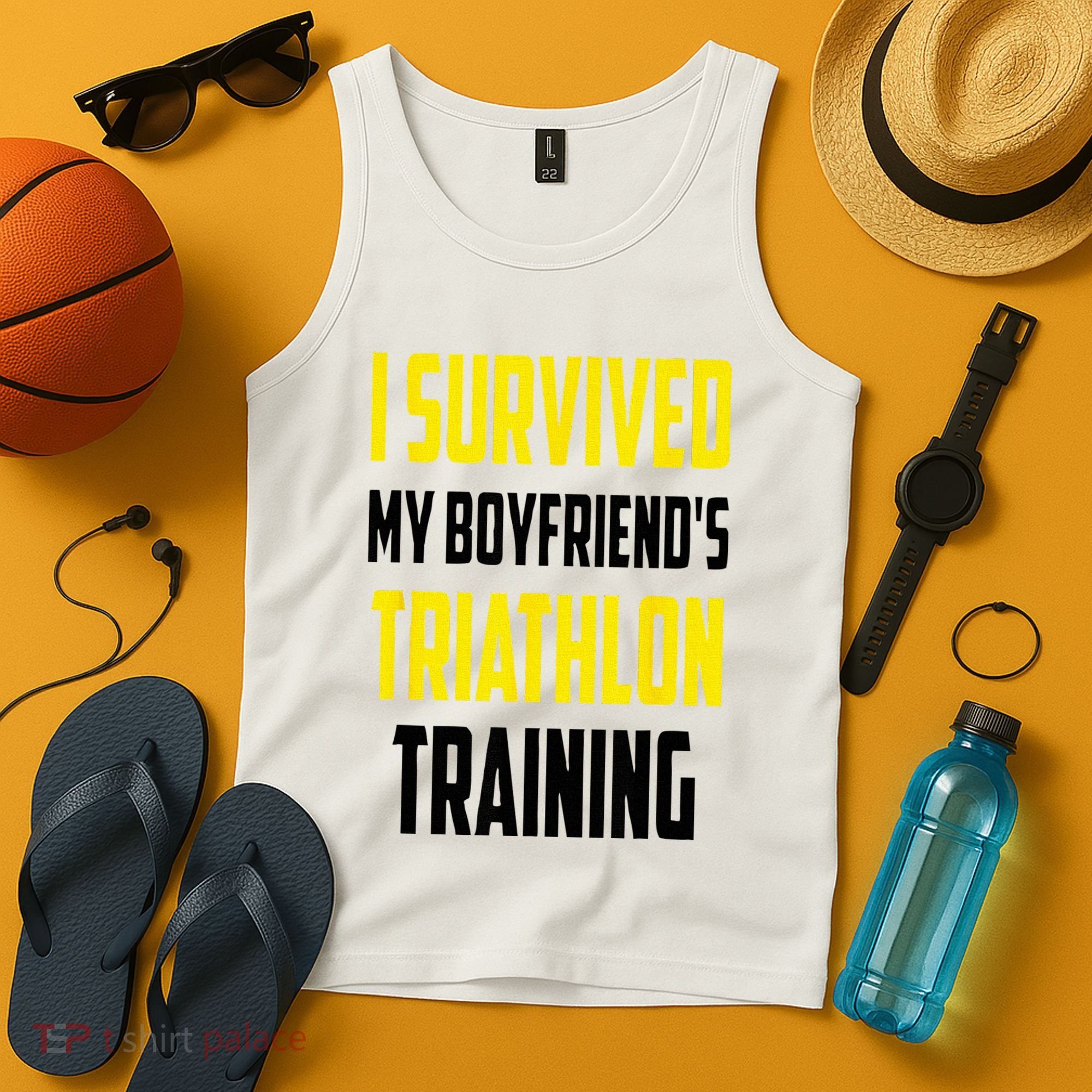 I Survived My BoyfriendS Triathlon Training Triathlete Tank Top