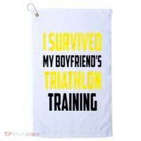 I Survived My BoyfriendS Triathlon Training Triathlete Golf Towel thumb 0