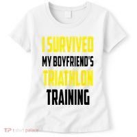 I Survived My BoyfriendS Triathlon Training Triathlete Women's T-Shirt thumb 0