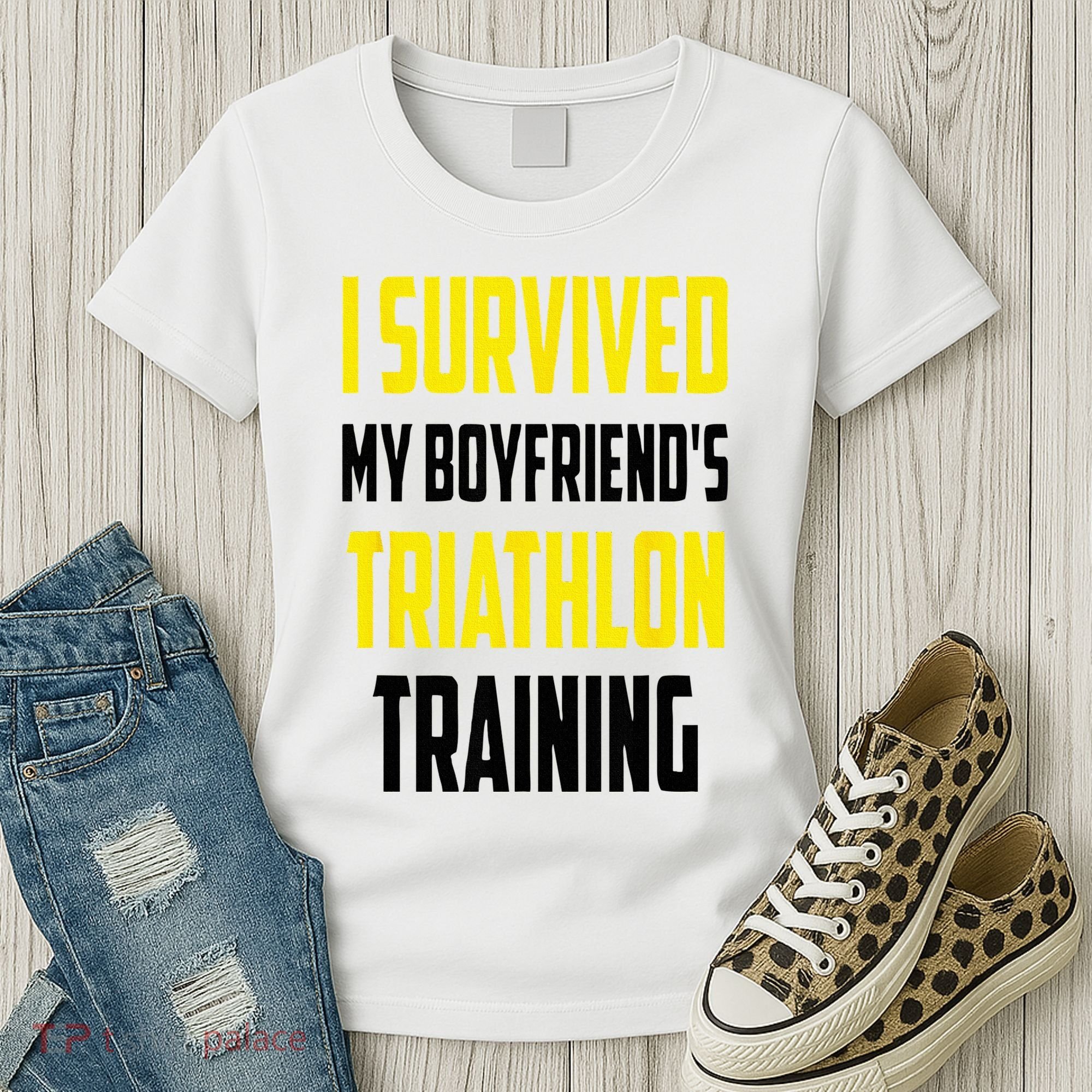 I Survived My BoyfriendS Triathlon Training Triathlete Women's T-Shirt