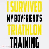 I Survived My BoyfriendS Triathlon Training Triathlete Kids Long Sleeve Shirt thumb 2
