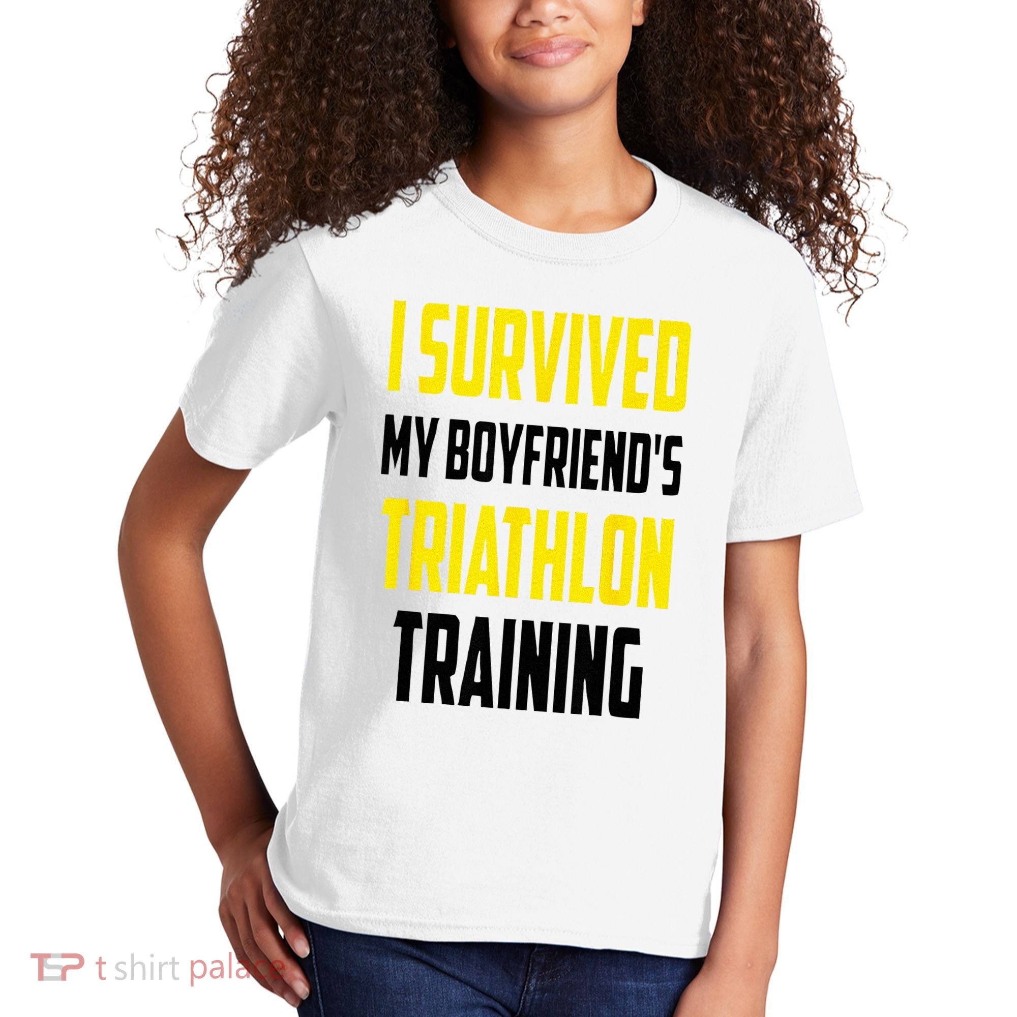 I Survived My BoyfriendS Triathlon Training Triathlete Kids T-Shirt