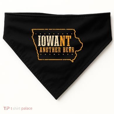 Iowa State Map I Want Another Beer Funny Drinking USA-Made Doggie Bandana