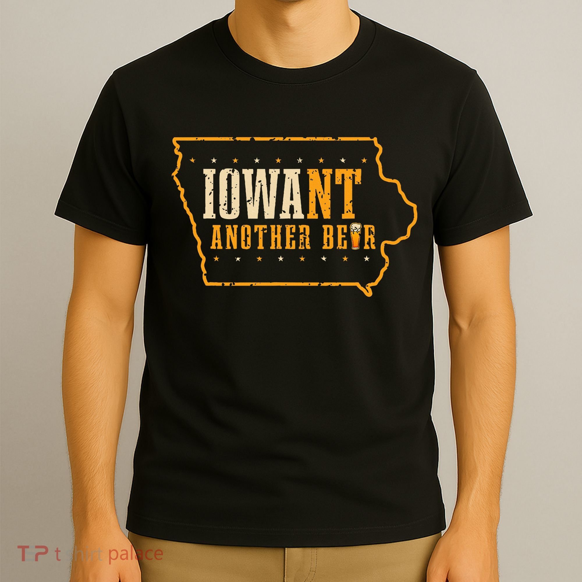 Iowa State Map I Want Another Beer Funny Drinking T-Shirt