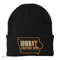 Iowa State Map I Want Another Beer Funny Drinking Beanie thumb 0
