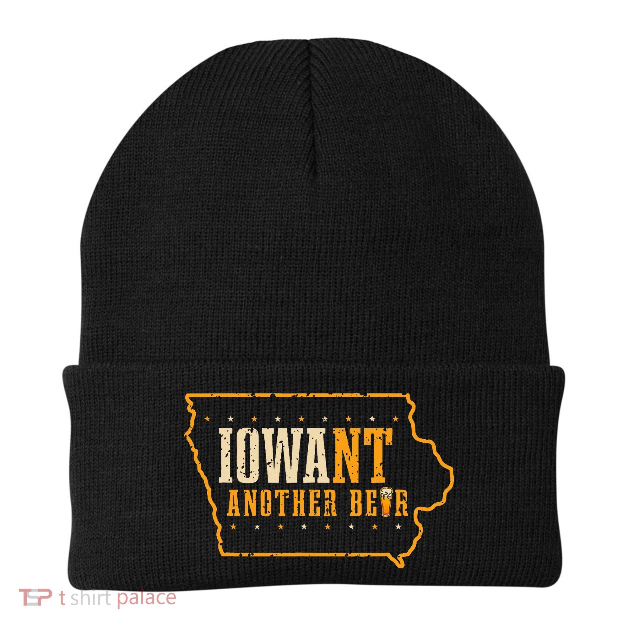 Iowa State Map I Want Another Beer Funny Drinking Beanie
