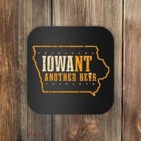 Iowa State Map I Want Another Beer Funny Drinking Coaster thumb 0