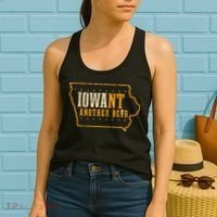 Iowa State Map I Want Another Beer Funny Drinking Women's Tank Top thumb 2
