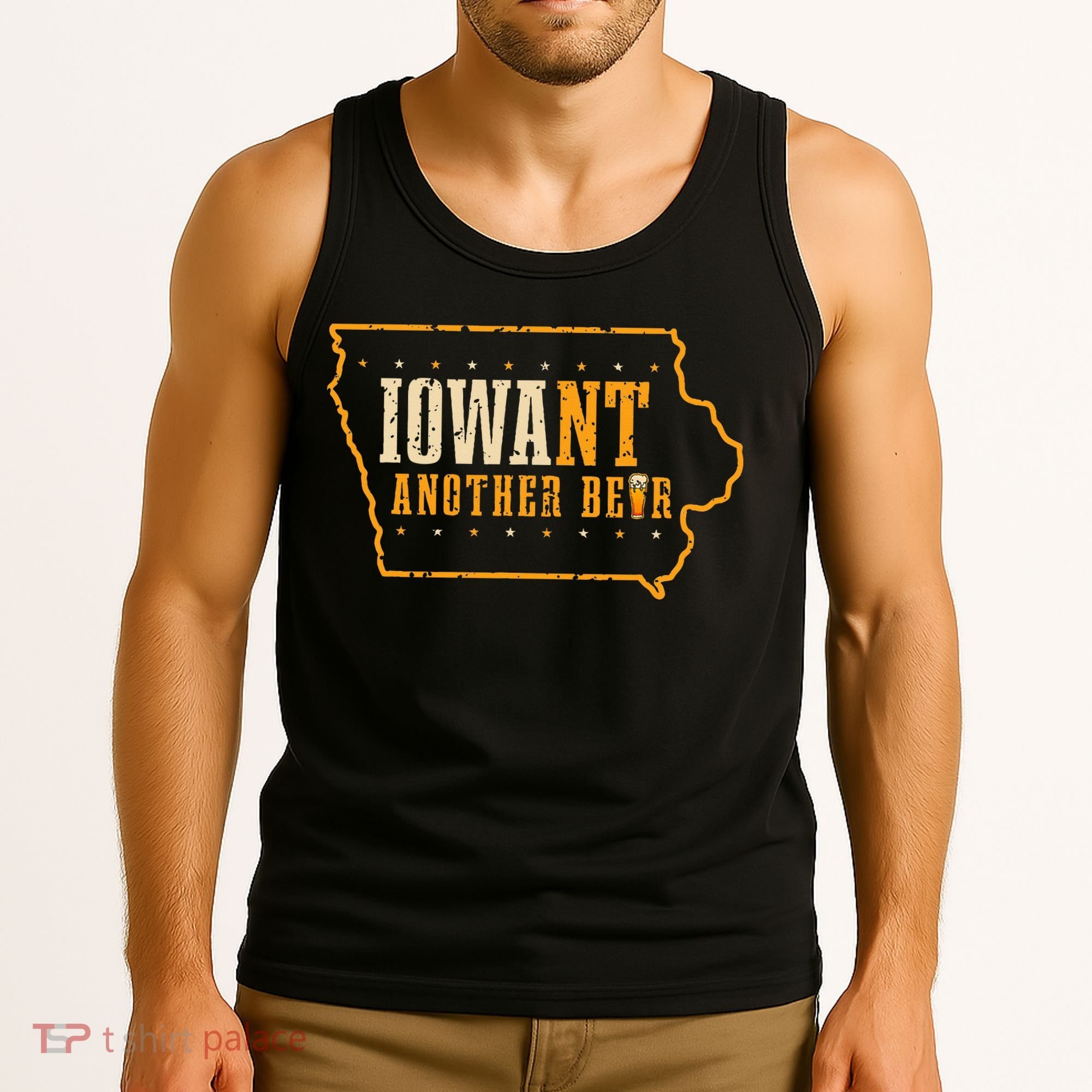 Iowa State Map I Want Another Beer Funny Drinking Tank Top