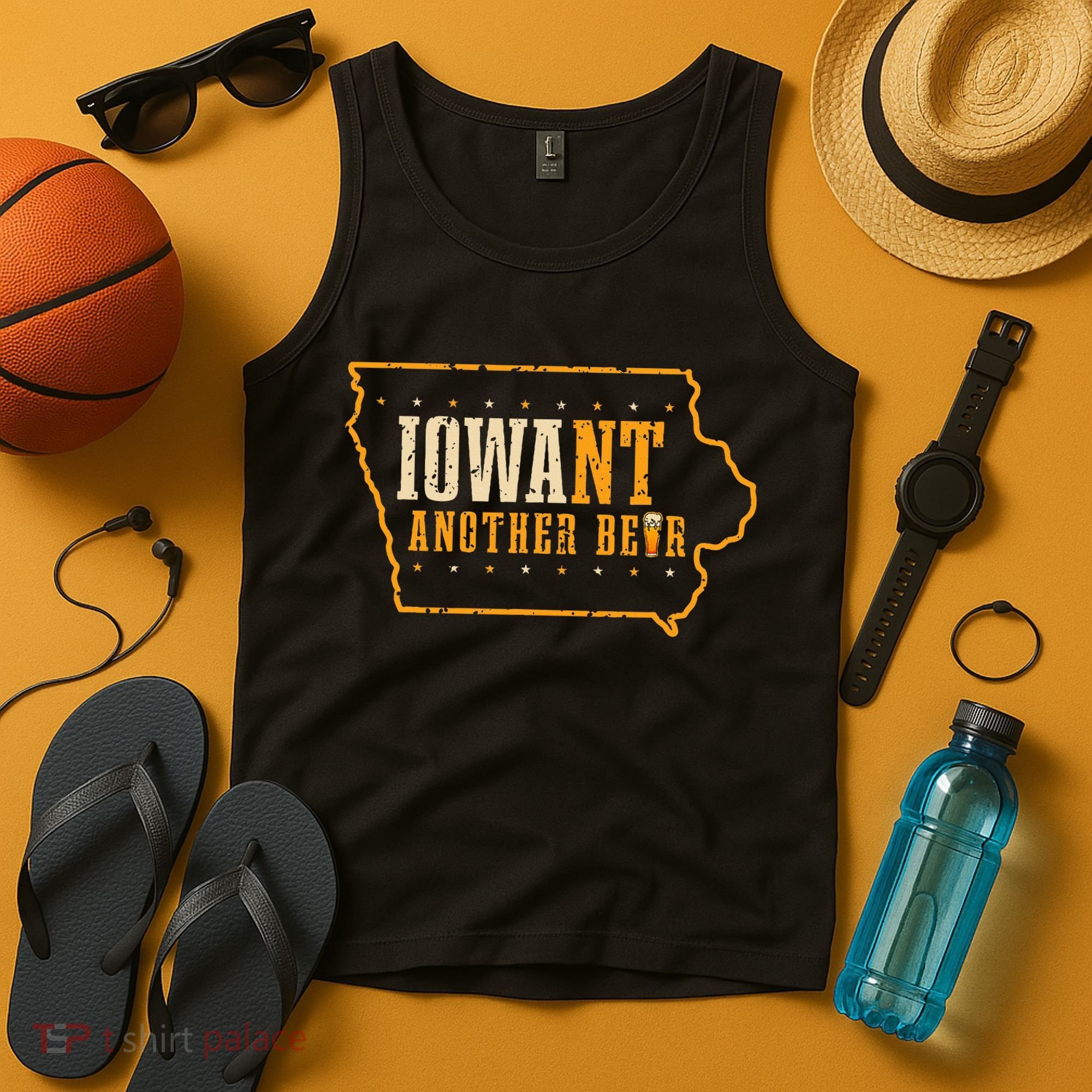 Iowa State Map I Want Another Beer Funny Drinking Tank Top
