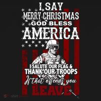 I Say Marry Christmas God Bless America Thank Our Troops Visor thumb 3