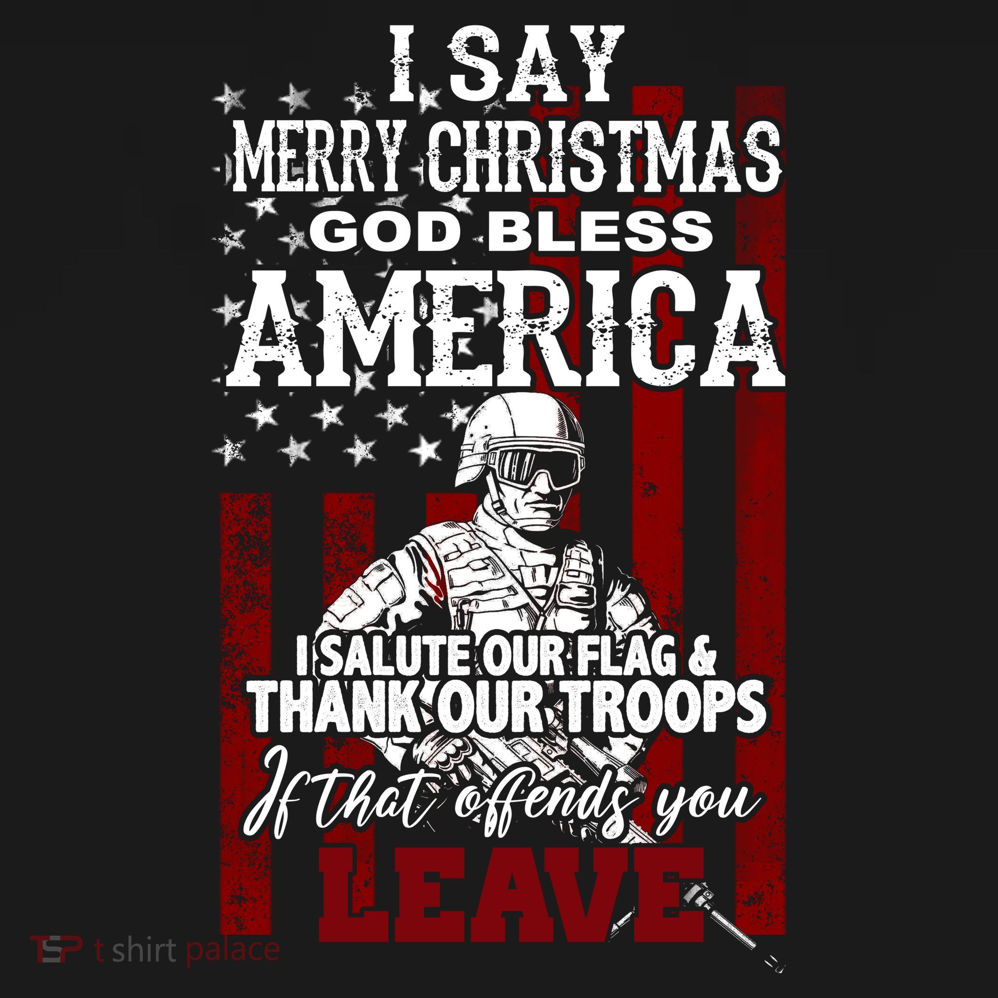 I Say Marry Christmas God Bless America Thank Our Troops Visor