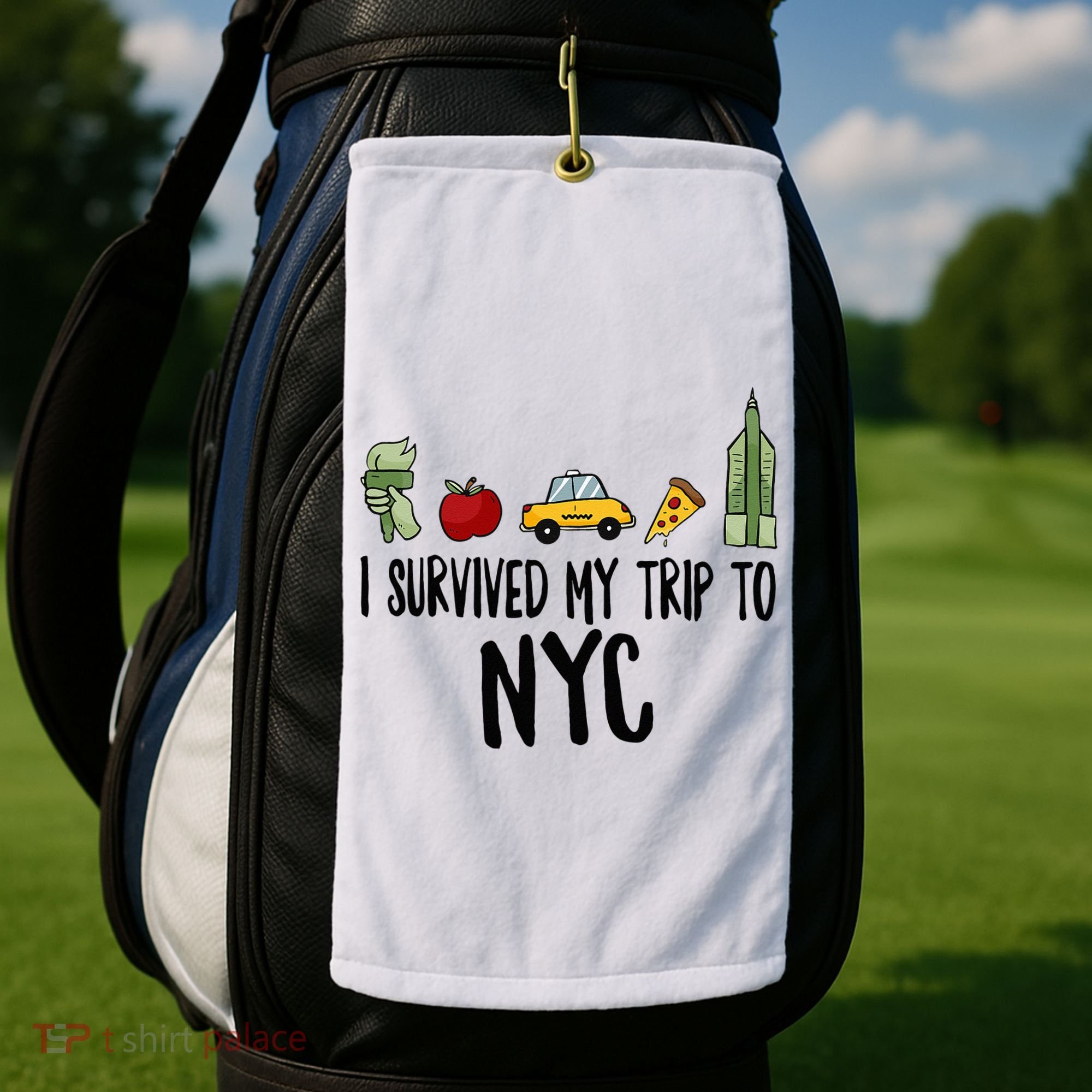 I Survived My Trip To NYC New York Bild Big Apple Golf Towel