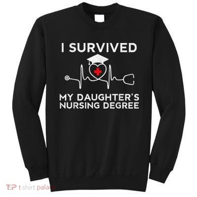 I survived My Daughter's Nursing Degree, Proud Mom Dad Nurse Sweatshirt