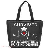 I survived My Daughter's Nursing Degree, Proud Mom Dad Nurse Tote Bag thumb 0