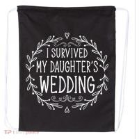 I Survived My Daughter's Wedding Beautiful Bride's Dad Drawstring Bag thumb 0