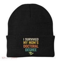 I Survived My Moms Doctoral Degree Doctorate Graduation Beanie thumb 0