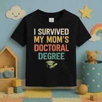 I Survived My Moms Doctoral Degree Doctorate Graduation Toddler T-Shirt thumb 3