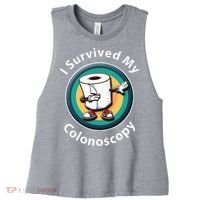 I Survived My Colonoscopy Survivor  Funny Hospital Patient  Women's Racerback Cropped Tank thumb 0