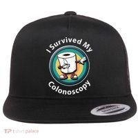 I Survived My Colonoscopy Survivor  Funny Hospital Patient  Flat Bill Trucker Hat thumb 0
