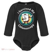 I Survived My Colonoscopy Survivor  Funny Hospital Patient  Baby Long Sleeve Bodysuit thumb 0