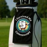 I Survived My Colonoscopy Survivor  Funny Hospital Patient  Golf Towel thumb 2