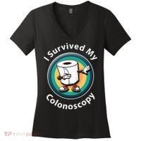 I Survived My Colonoscopy Survivor  Funny Hospital Patient  Women's V-Neck T-Shirt thumb 0