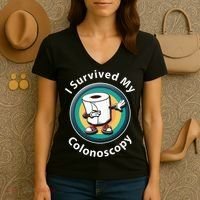 I Survived My Colonoscopy Survivor  Funny Hospital Patient  Women's V-Neck T-Shirt thumb 3