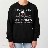 I Survived My Moms Nursing Degree Proud Son Daughter Nurse Women's Sweatshirt thumb 0