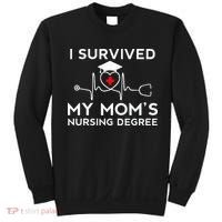 I Survived My Moms Nursing Degree Proud Son Daughter Nurse Sweatshirt thumb 0