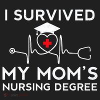 I Survived My Moms Nursing Degree Proud Son Daughter Nurse Beanie thumb 2