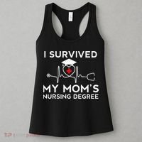 I Survived My Moms Nursing Degree Proud Son Daughter Nurse Women's Tank Top thumb 3