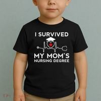 I Survived My Moms Nursing Degree Proud Son Daughter Nurse Toddler T-Shirt thumb 2