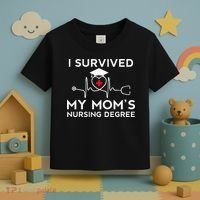 I Survived My Moms Nursing Degree Proud Son Daughter Nurse Toddler T-Shirt thumb 3