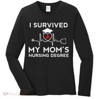 I Survived My Moms Nursing Degree Proud Son Daughter Nurse Women's Long Sleeve Shirt thumb 0