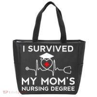 I Survived My Moms Nursing Degree Proud Son Daughter Nurse Tote Bag thumb 0
