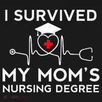 I Survived My Moms Nursing Degree Proud Son Daughter Nurse Tote Bag thumb 4